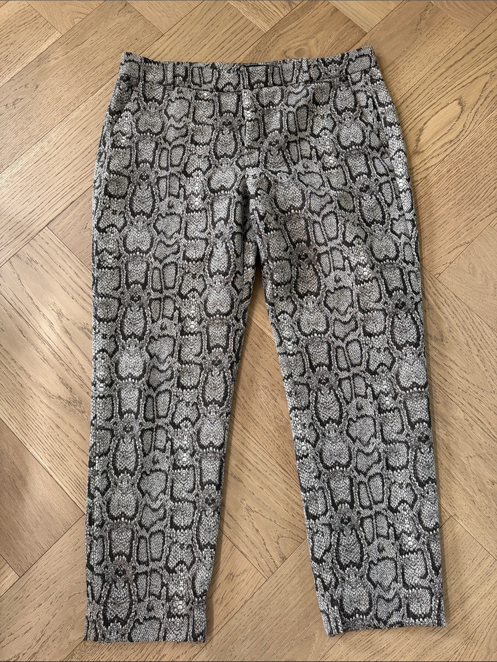 Zara Women’s Ankle Length Snake Skin Print Pants, size 10, great condition